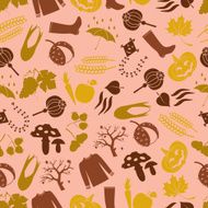 autumn color icons seamless vector pattern eps10