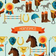 Seamless pattern with horse equipment in flat style N4