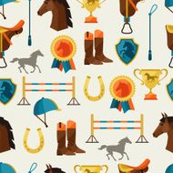 Seamless pattern with horse equipment in flat style N5