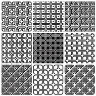 Geometric style seamless patterns set