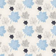Seamless Autumn pattern abstract blue leaf fall defoliation