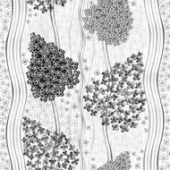 Monochrome seamless pattern with lilac flowers Vector illustration N2