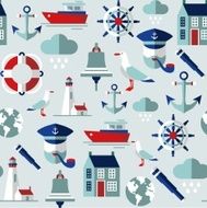 Seamless background with sea icons N2
