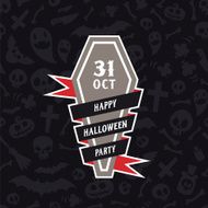 Happy Halloween Party Banner With Coffin N2