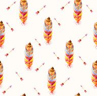 Watercolor seamless ethnic indian pattern N4