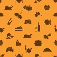 thanksgiving icons set seamless autumn pattern eps10