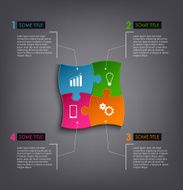Info graphic puzzle design template N2