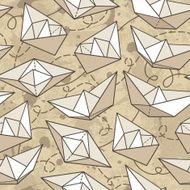 Vector pattern with paper ships N5