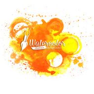 Abstract orange watercolor background N3