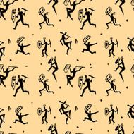 African hunters Seamless vector pattern