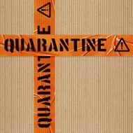 seamless warning quarantine tape tile on cardboard