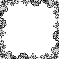 black lace on white background N2