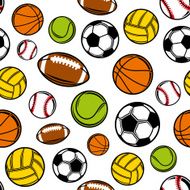 Vector Sports Balls Seamless Background Equipment Pattern N4
