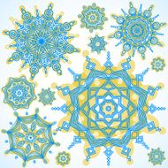 Winter vector set with snowflakes N4