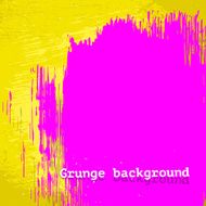 Neon pink brush stain on yellow background