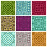 Retro style tiles seamless patterns set N3