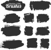 Black grunge brushes and banners N2