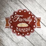 Vector Bakery Retro Label on the old wood texture N5