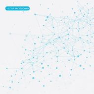 Blue abstract molecules background