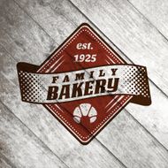 Vector Bakery Retro Label on the old wood texture N7