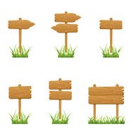Set of wooden signs