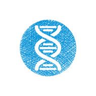 DNA vector icon with hand drawn lines texture N2