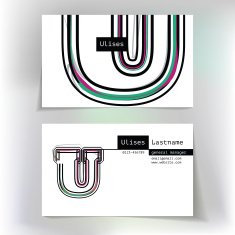 Business card design with letter U N3