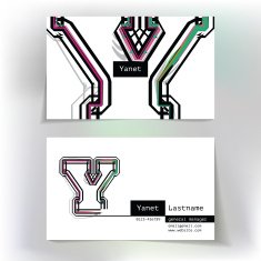 Business card design with letter Y N3