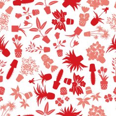 home houseplants and flowers pattern eps10