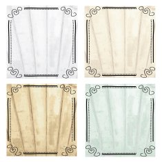 Set of Four Wood Grain Grunge Background with Frame Border N2