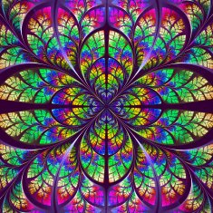 Multicolor fabulous fractal pattern Collection - tree foliage N8