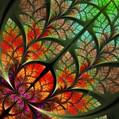 Multicolor fabulous fractal pattern Collection - tree foliage N9