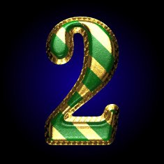vector golden and green letter 2 N2