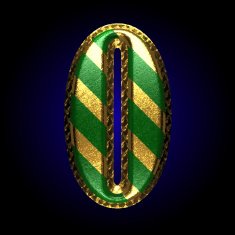 vector golden and green letter 0 N3