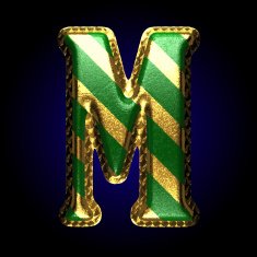 vector golden and green letter m N3