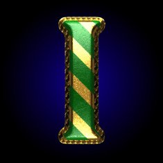 vector golden and green letter i N3