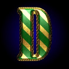 vector golden and green letter d N3