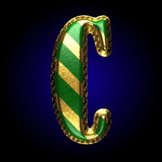 vector golden and green letter c N2