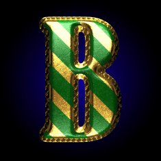 vector golden and green letter b N3
