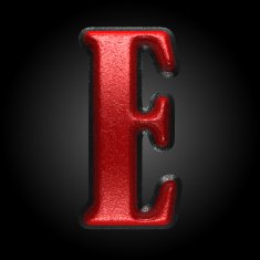 vector red plastic figure e