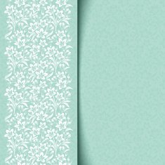Blue card with floral pattern Vector eps-10