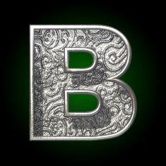 Vector silver cutted figure b