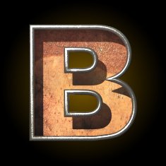 Vector old metal letter b N2