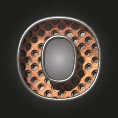 Vector old metal letter o N3
