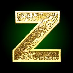 Vector golden cutted figure z