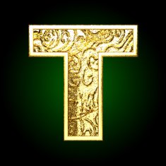 Vector golden cutted figure t