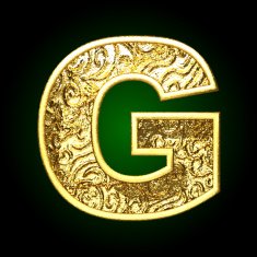 Vector golden cutted figure g