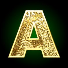 Vector golden cutted figure a