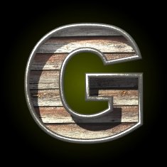 Vector wooden cutted figure g