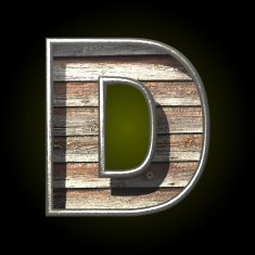 Vector wooden cutted figure d